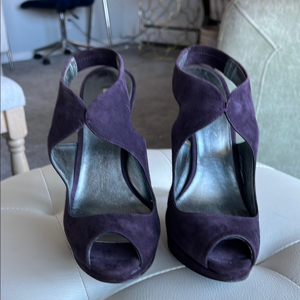Women's Purple Peep-Toe Heels